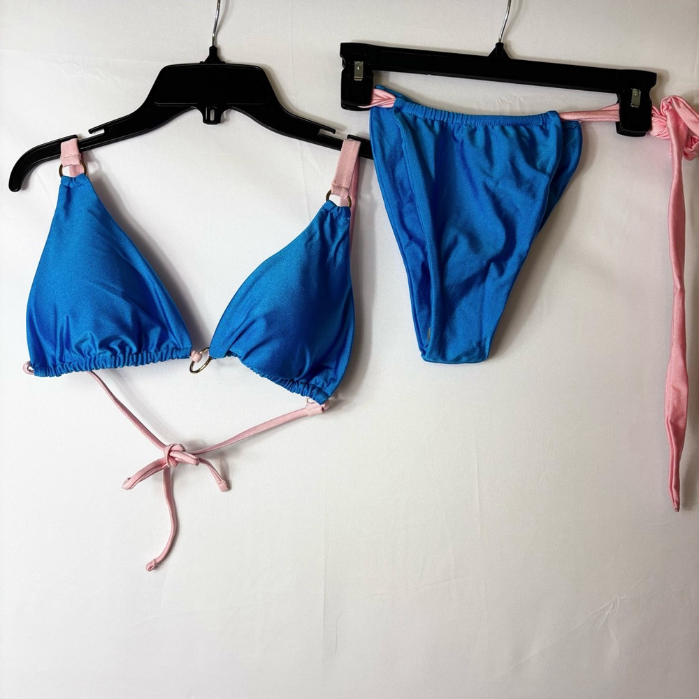 Women's Bikini Set Size L Blue and Pink